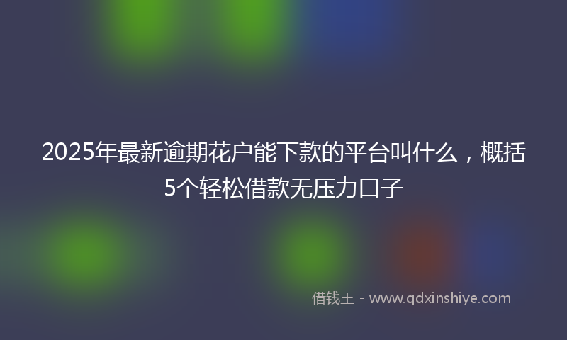 2025年最新逾期花户能下款的平台叫什么，概括5个轻松借款无压力口子
