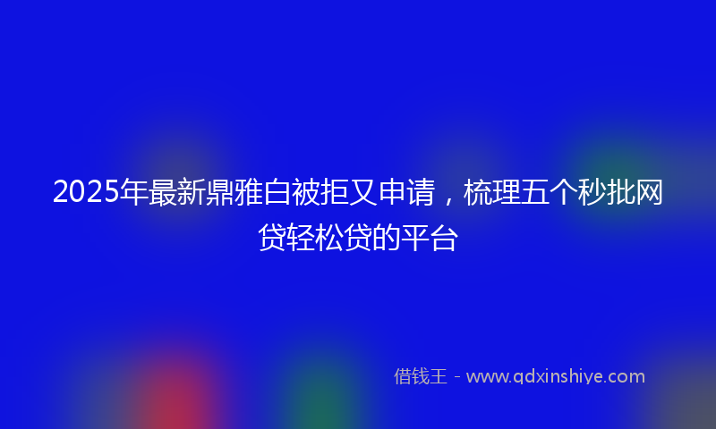 2025年最新鼎雅白被拒又申请，梳理五个秒批网贷轻松贷的平台