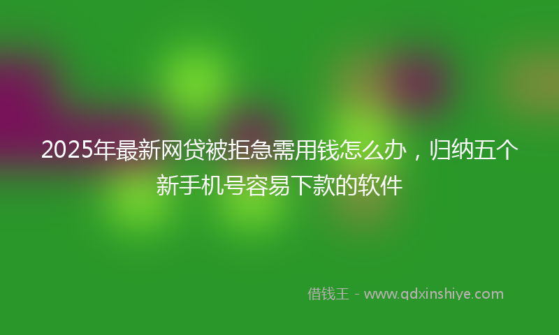 2025年最新网贷被拒急需用钱怎么办，归纳五个新手机号容易下款的软件
