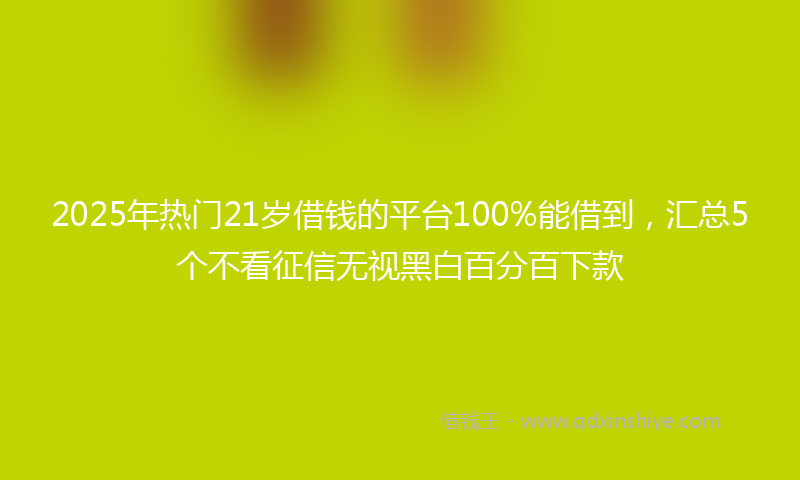 2025年热门21岁借钱的平台100%能借到，汇总5个不看征信无视黑白百分百下款