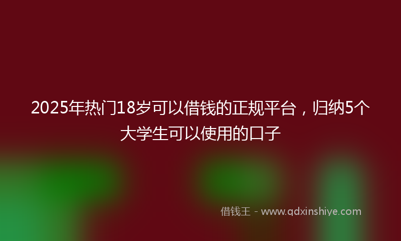 2025年热门18岁可以借钱的正规平台，归纳5个大学生可以使用的口子