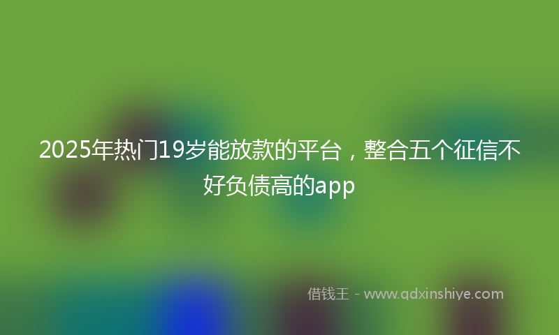 2025年热门19岁能放款的平台，整合五个征信不好负债高的app