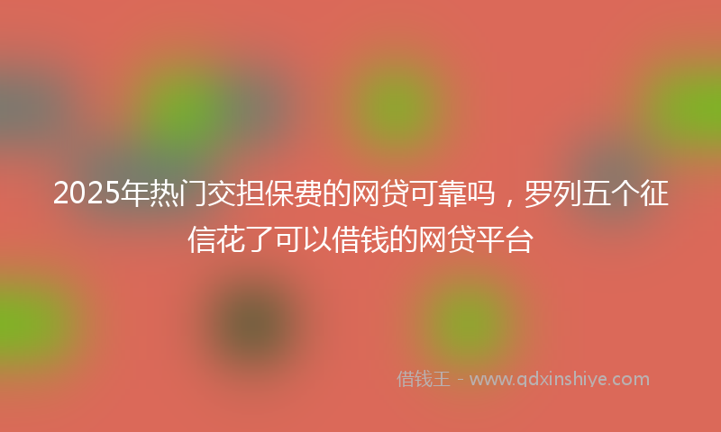 2025年热门交担保费的网贷可靠吗，罗列五个征信花了可以借钱的网贷平台