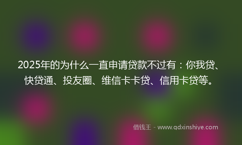 2025年的为什么一直申请贷款不过有：你我贷、快贷通、投友圈、维信卡卡贷、信用卡贷等。