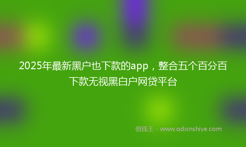 2025年最新黑户也下款的app，整合五个百分百下款无视黑白户网贷平台
