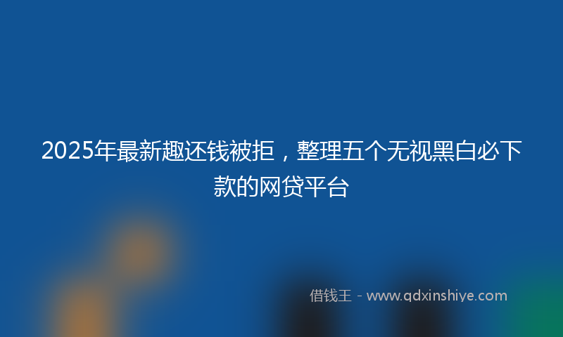 2025年最新趣还钱被拒，整理五个无视黑白必下款的网贷平台