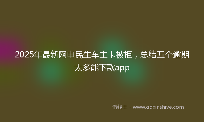 2025年最新网申民生车主卡被拒，总结五个逾期太多能下款app