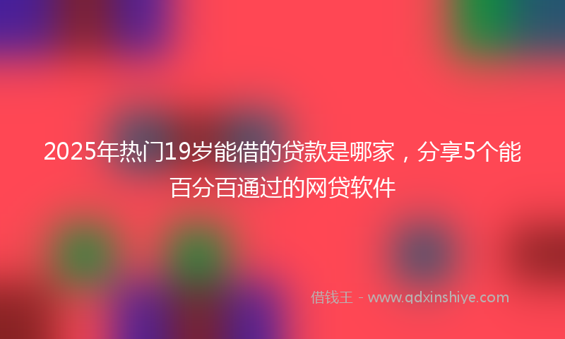 2025年热门19岁能借的贷款是哪家，分享5个能百分百通过的网贷软件