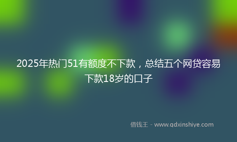 2025年热门51有额度不下款，总结五个网贷容易下款18岁的口子