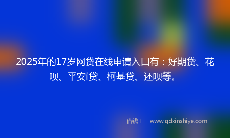2025年的17岁网贷在线申请入口有：好期贷、花呗、平安i贷、柯基贷、还呗等。