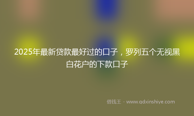 2025年最新贷款最好过的口子，罗列五个无视黑白花户的下款口子