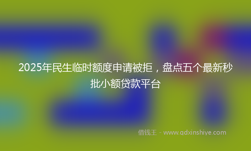 2025年民生临时额度申请被拒，盘点五个最新秒批小额贷款平台