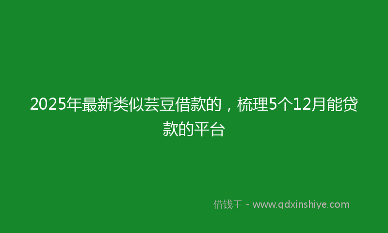 2025年最新类似芸豆借款的，梳理5个12月能贷款的平台