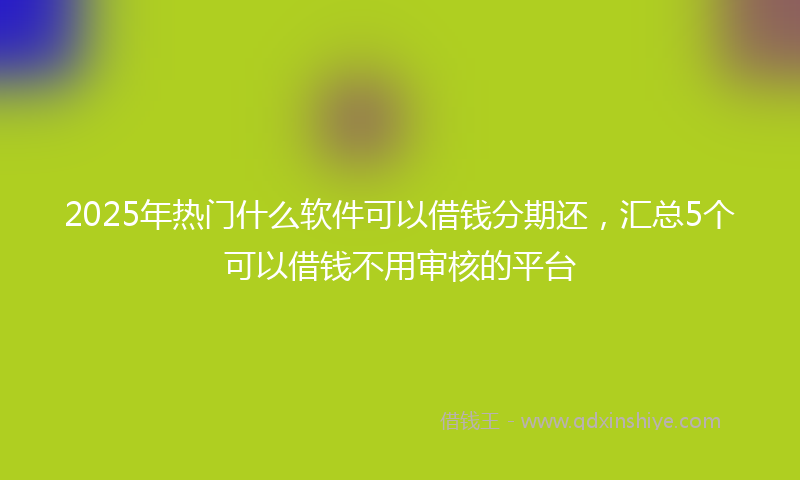 2025年热门什么软件可以借钱分期还，汇总5个可以借钱不用审核的平台