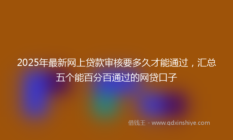 2025年最新网上贷款审核要多久才能通过，汇总五个能百分百通过的网贷口子
