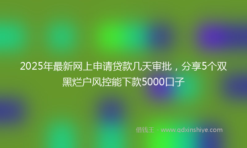 2025年最新网上申请贷款几天审批，分享5个双黑烂户风控能下款5000口子