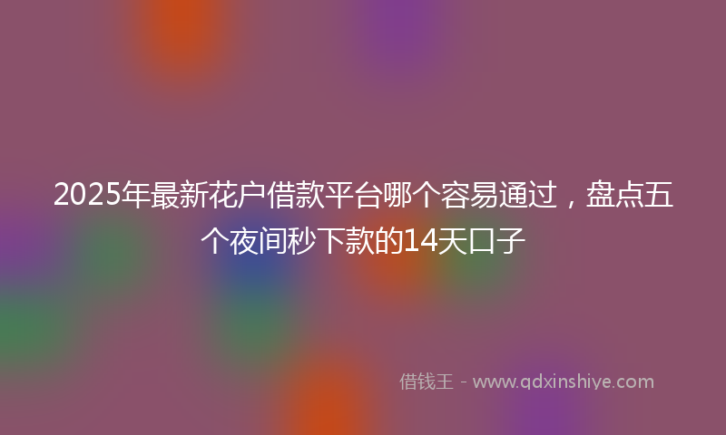 2025年最新花户借款平台哪个容易通过，盘点五个夜间秒下款的14天口子