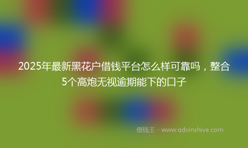 2025年最新黑花户借钱平台怎么样可靠吗，整合5个高炮无视逾期能下的口子