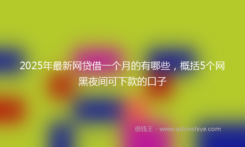 2025年最新网贷借一个月的有哪些，概括5个网黑夜间可下款的口子