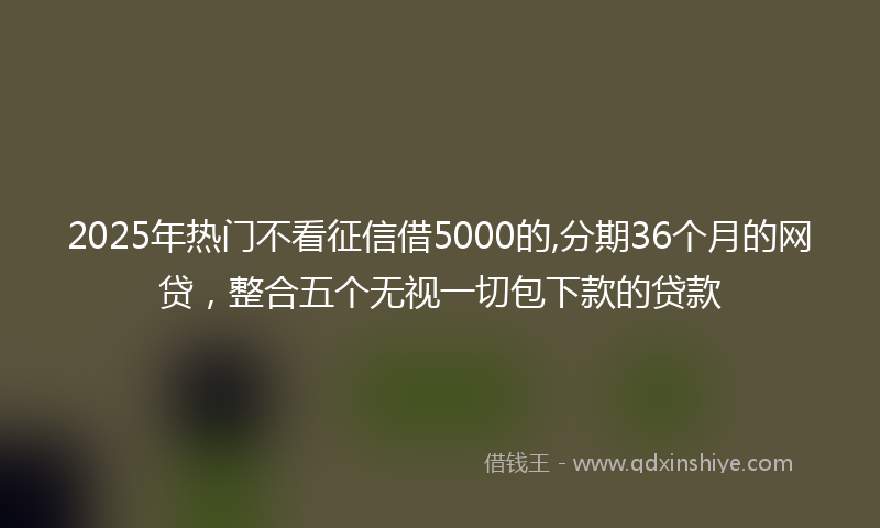 2025年热门不看征信借5000的,分期36个月的网贷，整合五个无视一切包下款的贷款