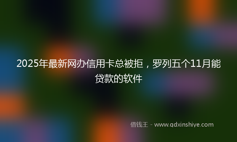 2025年最新网办信用卡总被拒，罗列五个11月能贷款的软件