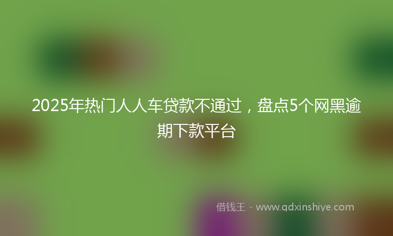 2025年热门人人车贷款不通过，盘点5个网黑逾期下款平台