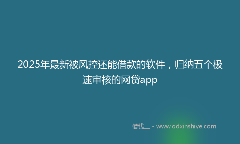 2025年最新被风控还能借款的软件，归纳五个极速审核的网贷app