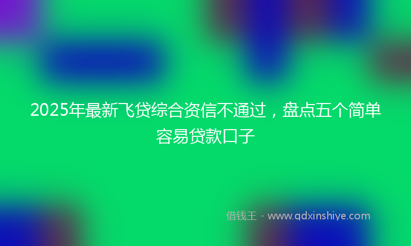 2025年最新飞贷综合资信不通过，盘点五个简单容易贷款口子