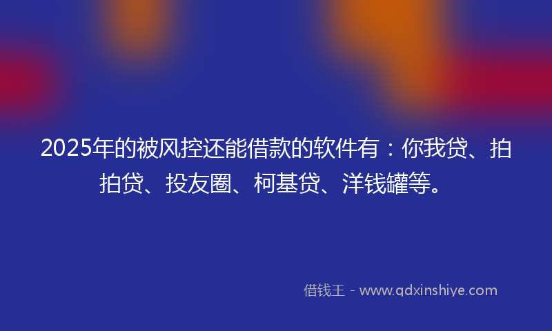 2025年的被风控还能借款的软件有：你我贷、拍拍贷、投友圈、柯基贷、洋钱罐等。