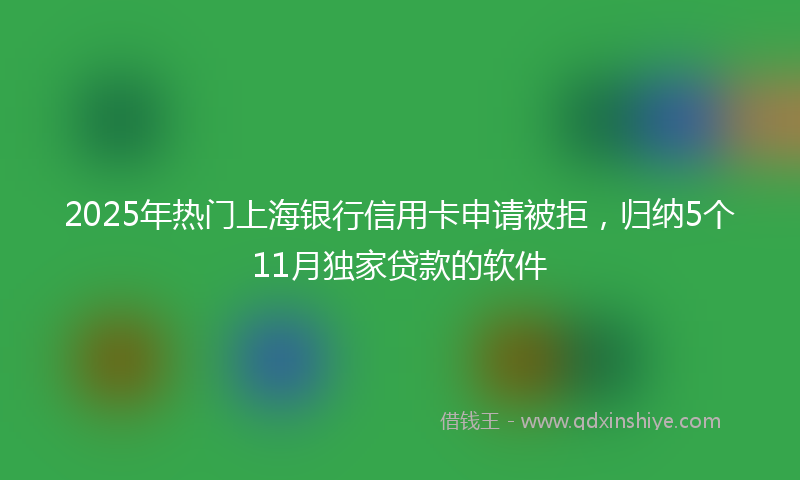 2025年热门上海银行信用卡申请被拒，归纳5个11月独家贷款的软件