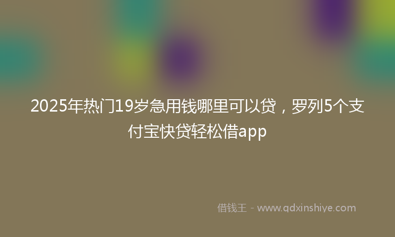 2025年热门19岁急用钱哪里可以贷，罗列5个支付宝快贷轻松借app