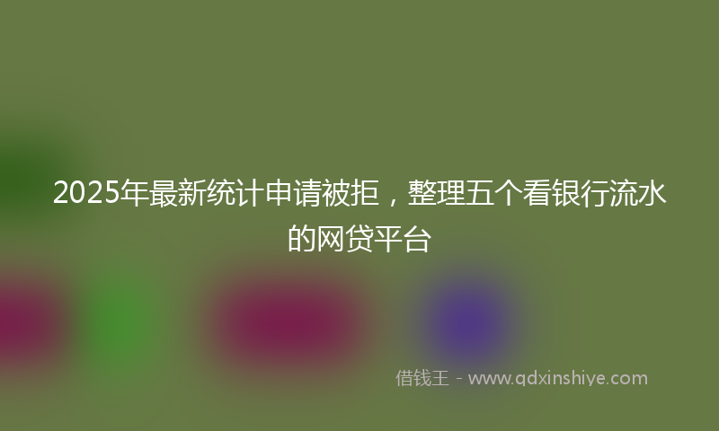 2025年最新统计申请被拒，整理五个看银行流水的网贷平台