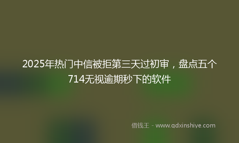 2025年热门中信被拒第三天过初审，盘点五个714无视逾期秒下的软件
