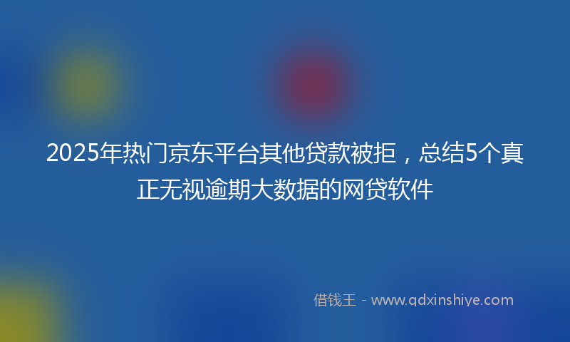 2025年热门京东平台其他贷款被拒，总结5个真正无视逾期大数据的网贷软件