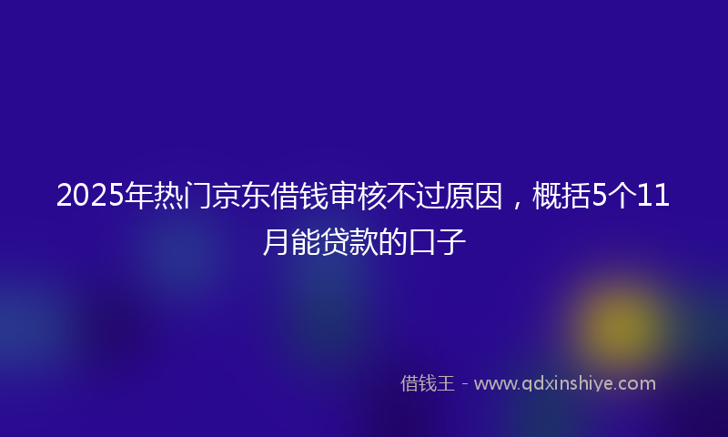 2025年热门京东借钱审核不过原因，概括5个11月能贷款的口子
