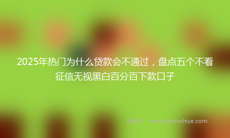 2025年热门为什么贷款会不通过，盘点五个不看征信无视黑白百分百下款口子