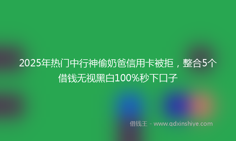 2025年热门中行神偷奶爸信用卡被拒，整合5个借钱无视黑白100%秒下口子