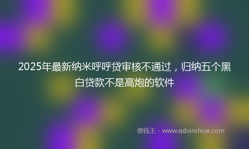 2025年最新纳米呼呼贷审核不通过，归纳五个黑白贷款不是高炮的软件