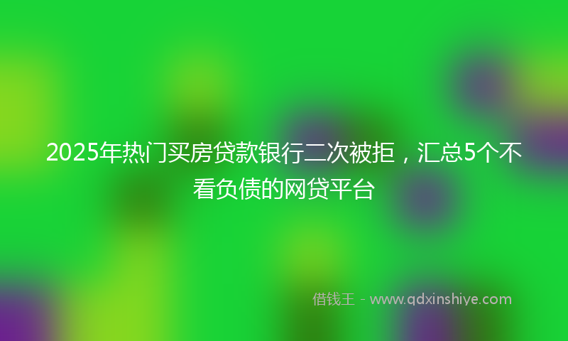 2025年热门买房贷款银行二次被拒，汇总5个不看负债的网贷平台