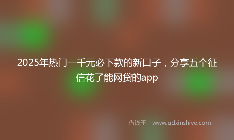 2025年热门一千元必下款的新口子，分享五个征信花了能网贷的app