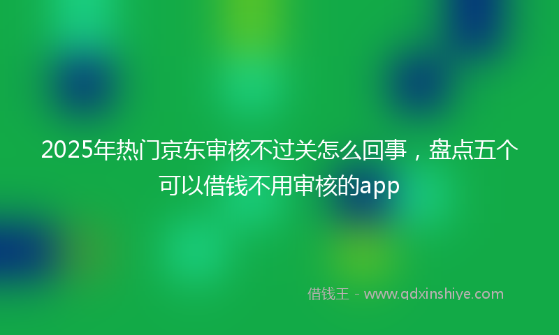 2025年热门京东审核不过关怎么回事，盘点五个可以借钱不用审核的app