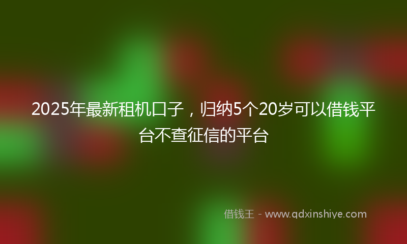 2025年最新租机口子，归纳5个20岁可以借钱平台不查征信的平台