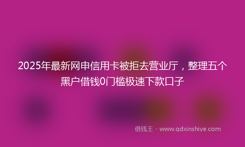 2025年最新网申信用卡被拒去营业厅，整理五个黑户借钱0门槛极速下款口子