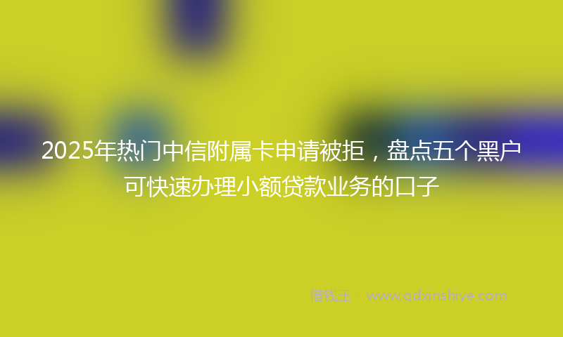 2025年热门中信附属卡申请被拒，盘点五个黑户可快速办理小额贷款业务的口子