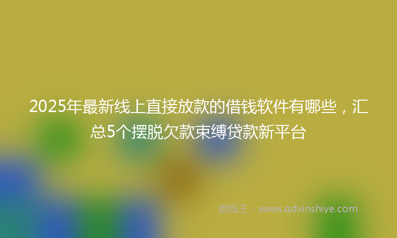 2025年最新线上直接放款的借钱软件有哪些，汇总5个摆脱欠款束缚贷款新平台