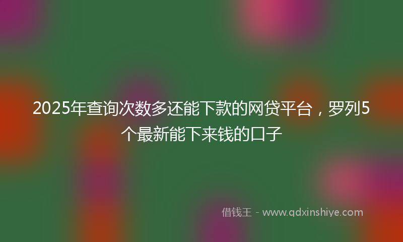 2025年查询次数多还能下款的网贷平台，罗列5个最新能下来钱的口子