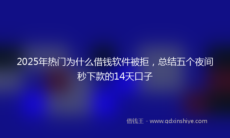 2025年热门为什么借钱软件被拒，总结五个夜间秒下款的14天口子
