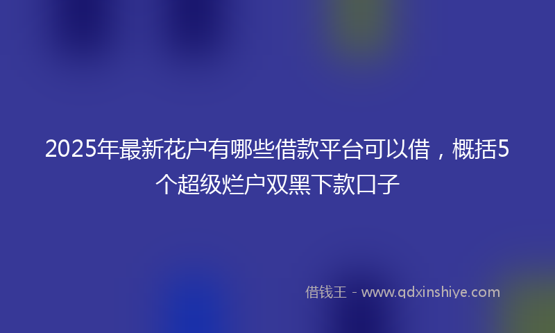 2025年最新花户有哪些借款平台可以借，概括5个超级烂户双黑下款口子