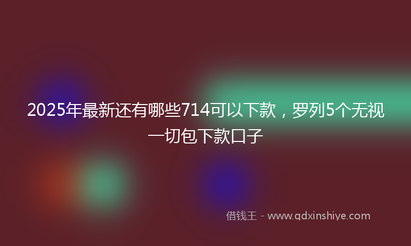 2025年最新还有哪些714可以下款，罗列5个无视一切包下款口子