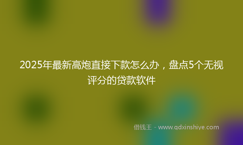 2025年最新高炮直接下款怎么办，盘点5个无视评分的贷款软件